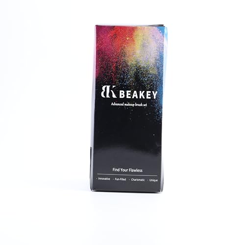 BEAKEY Makeup Brushes Set, Professional Foundation Eyeshadow Concealer Blush Powder Bronzer Applicator, 2 Blender Sponge with Beauty Paper Case