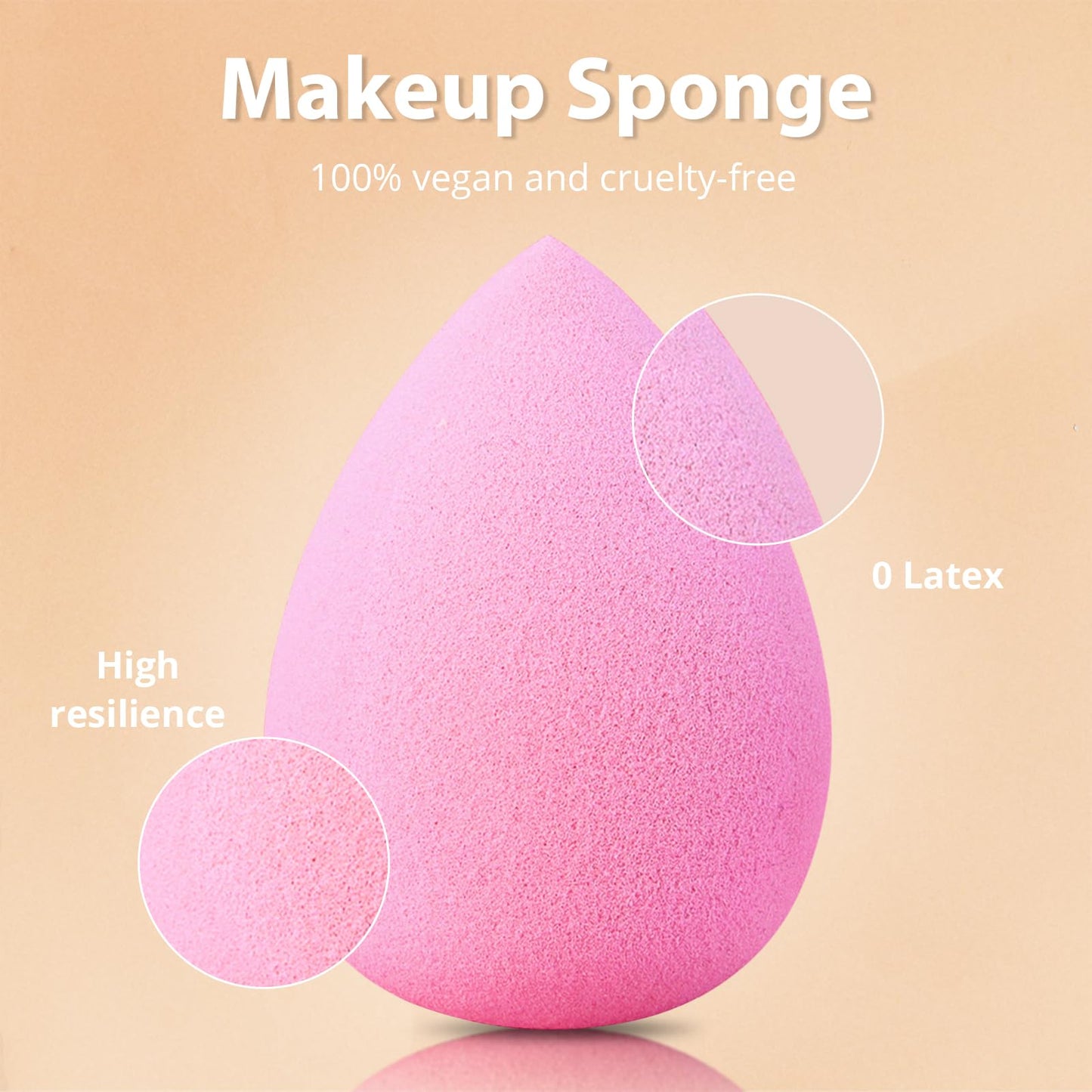 BEAKEY Makeup Brushes Set, Professional Foundation Eyeshadow Concealer Blush Powder Bronzer Applicator, 2 Blender Sponge with Beauty Paper Case