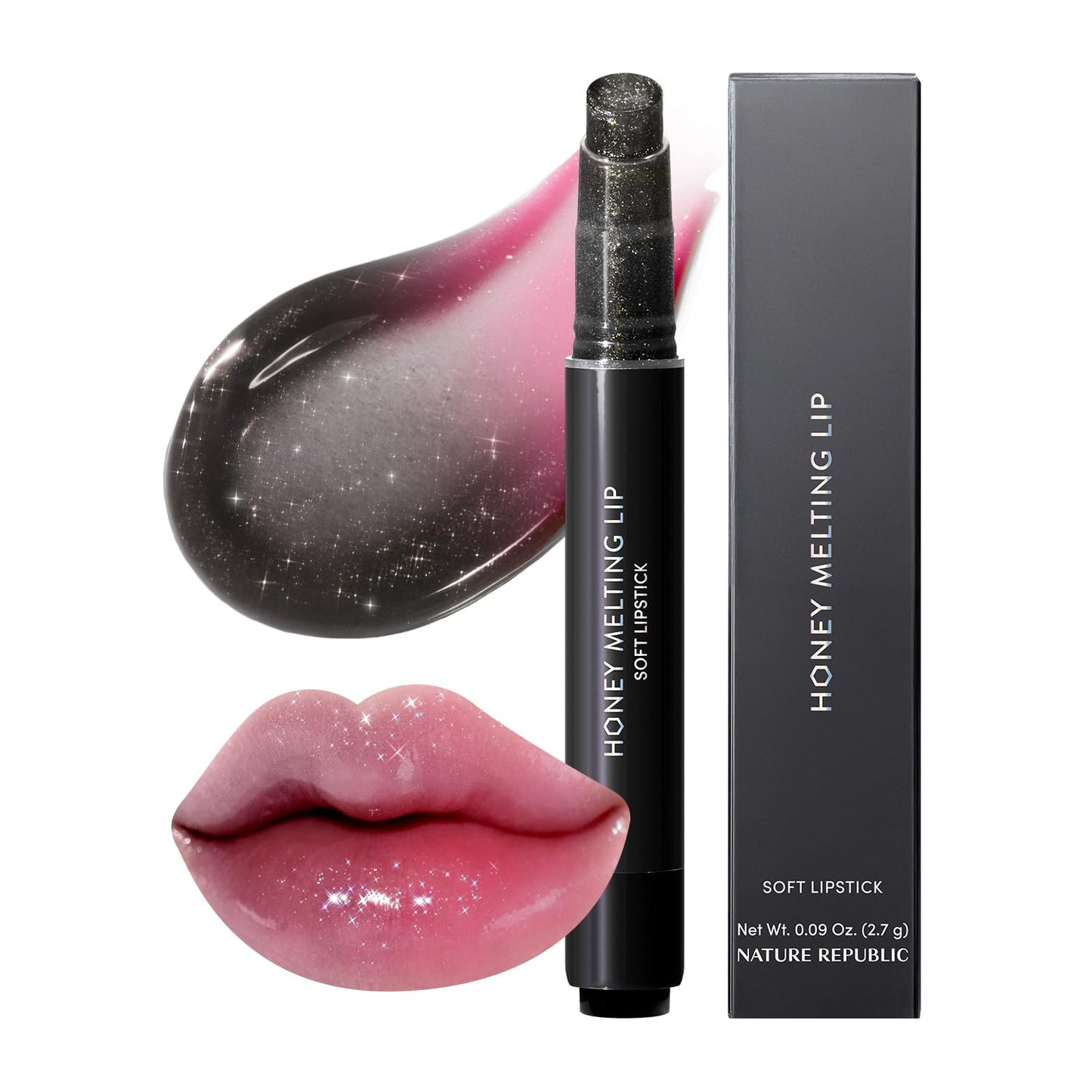 Nature Republic HONEY MELTING LIP (02 FIG) SOFT LIP STICK, Hydrating Gloss, Moisturizing balms, Sheer tint, Shine & Nude, Glowy Finish, korean make up