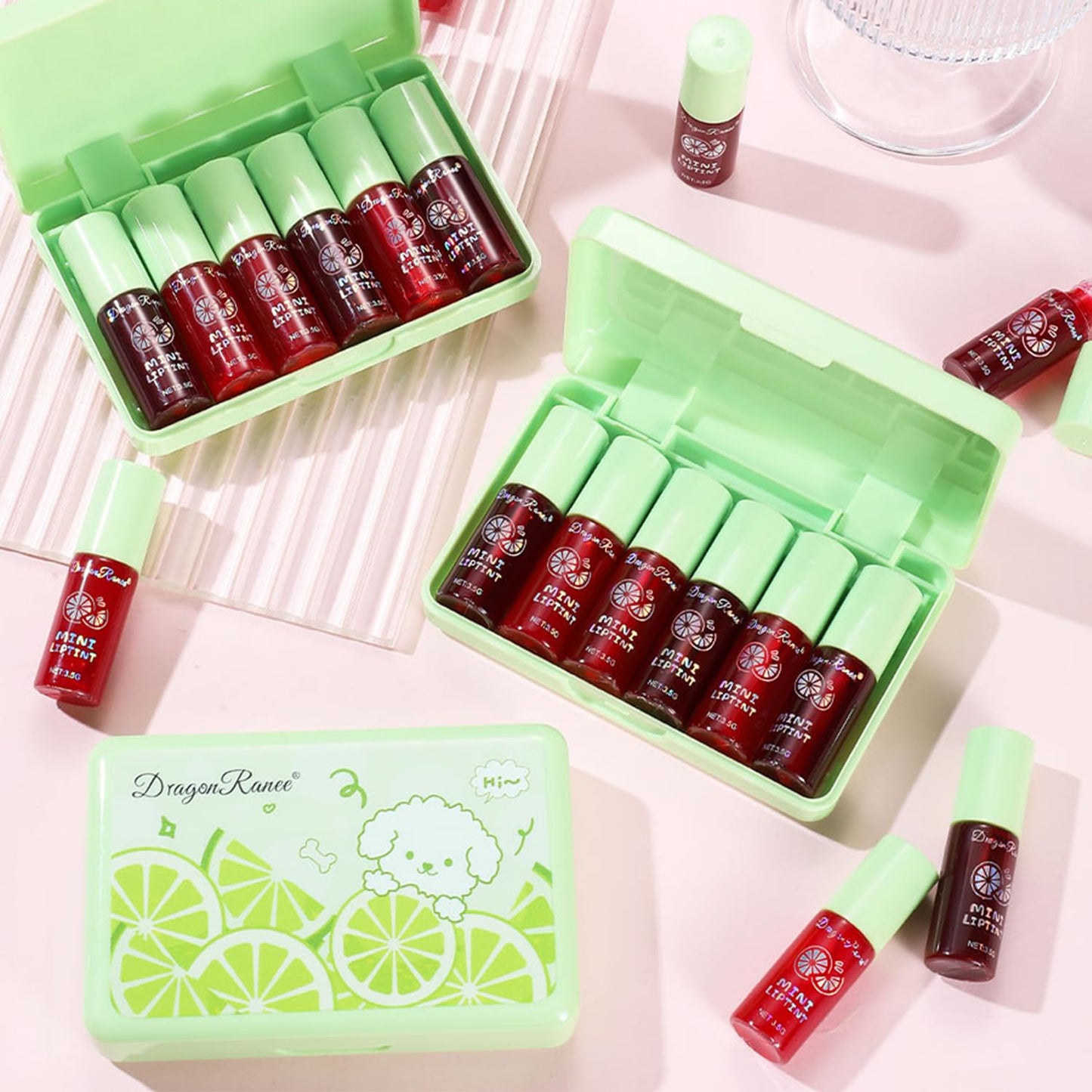 Eakroo 6 Colors Lip Tint Stain Mini Liquid Lipstick, Korean Lip Gloss Moisturizing Natural, Multi-Use Lip and Cheek Tint