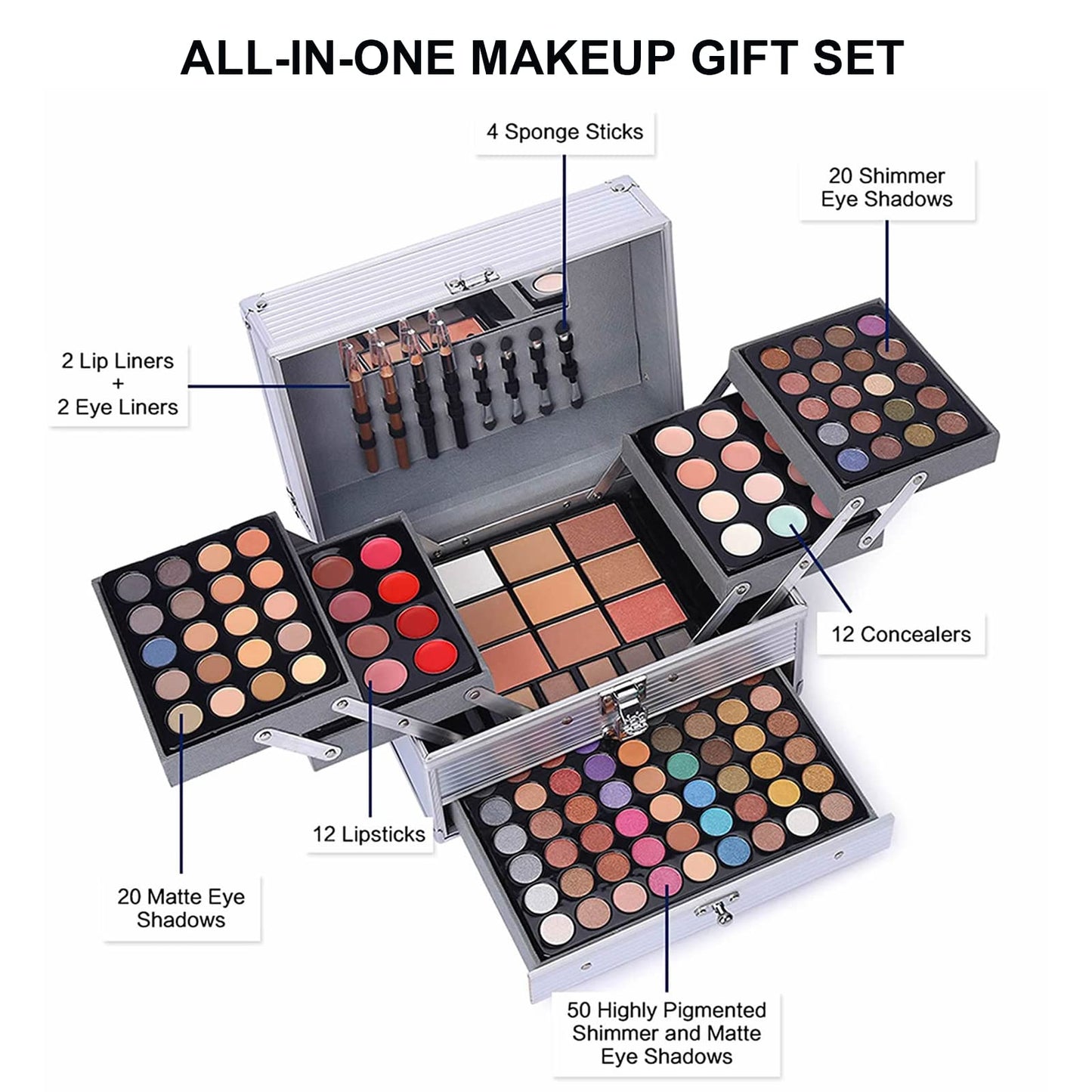 132 Color All- In- One Makeup For Women Full Kit,Professional Makeup Kit,Makeup Gift Set for Women